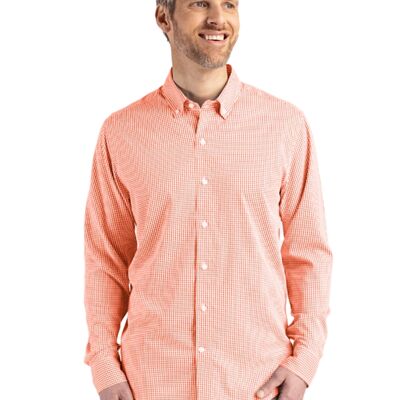 Cutter & Buck Skyline Epic Confidence Recycled Gingham Mens Long Sleeve Dress Shirt Thumbnail