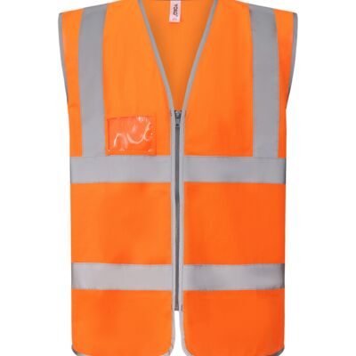 Hi-vis zip ID reflective border waistcoat (HVW103) Thumbnail