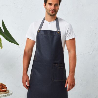 District waxed-look denim bib apron Thumbnail