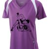  James & Nicholson Ladies' Running-T (paars/wit) Thumbnail